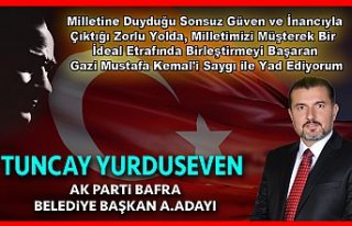 Tuncay Yurduseven`den 10 Kasım Mesajı