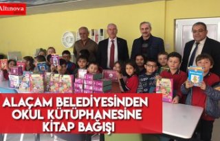 ALAÇAM BELEDİYESİNDEN OKUL KÜTÜPHANESİNE KİTAP...