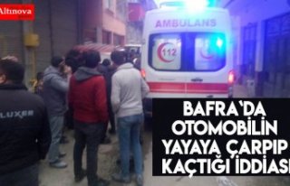 Bafra`da otomobilin yayaya çarpıp kaçtığı iddiası