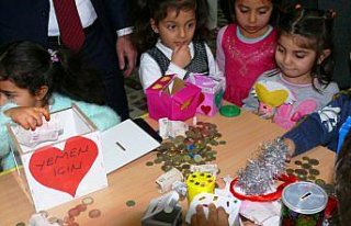 Küçük çocuklardan Yemen'e destek