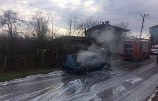 Bartın'da araç yangını