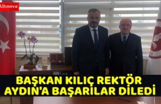 BAŞKAN KILIÇ REKTÖR AYDIN'A BAŞARILAR DİLEDİ