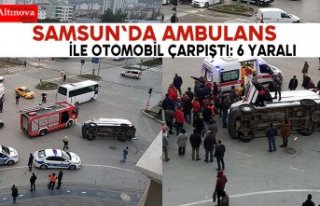 Samsun'da ambulans ile otomobil çarpıştı:...