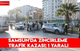 Samsun'da zincirleme trafik kazası: 1 yaralı