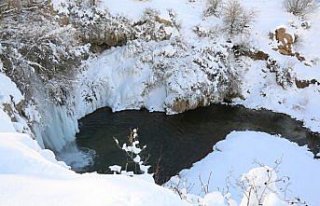 Sırakayalar Şelalesi'nde buzdan şölen
