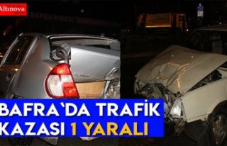 Bafra`da trafik kazası 1 yaralı