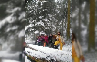 Bolu'da kar yürüyüşü yapıldı