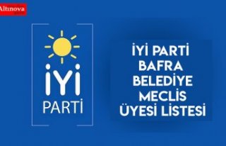 İYİ Parti Bafra Belediye Meclis Üyesi listesi
