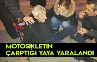 Motosikletin çarptığı yaya yaralandı