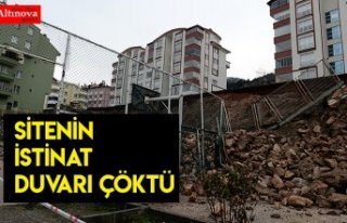 Sitenin istinat duvarı çöktü