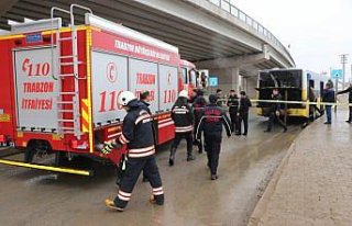 Trabzon'da otobüs yangını