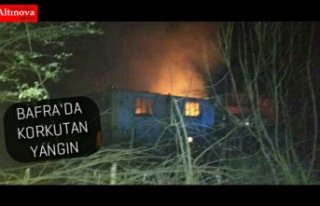 Bafra'da gece çıkan yangın korkuttu
