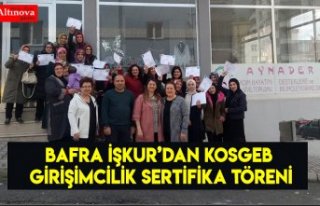 Bafra İŞKUR’dan KOSGEB Girişimcilik Sertifika...