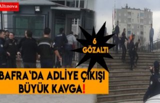 BAFRA`DA ADLİYE ÇIKIŞI KAVGA