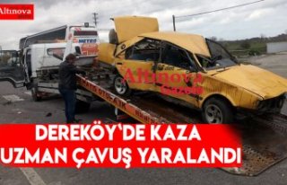 DEREKÖY`DE KAZA  UZMAN ÇAVUŞ YARALANDI