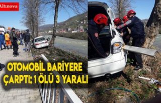 Otomobil bariyere çarptı: 1 ölü 3 yaralı