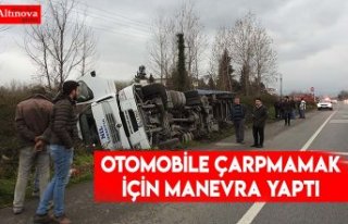 OTOMOBİLE ÇARPMAMAK İÇİN MANEVRA YAPTI