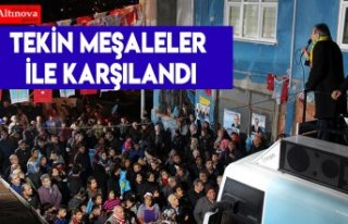 Tekin meşaleler ile karşılandı