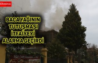 Baca yağının tutuşması itfaiyeyi alarma geçirdi