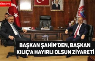 BAŞKAN ŞAHİN’DEN, BAŞKAN KILIÇ’A HAYIRLI...
