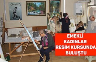 Emekli kadınlar resim kursunda buluştu