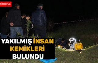 Yakılmış insan kemikleri bulundu