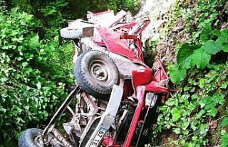 Şarampole devrilen kamyonetin sürücüsü öldü