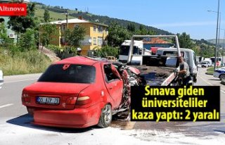 Sınava giden üniversiteliler kaza yaptı: 2 yaralı