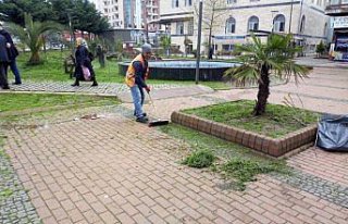 Terme’de park ve bahçelerde bahar temizliği