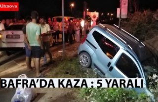 Bafra'da kaza : 5 yaralı
