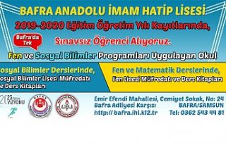 Bafra Anadolu İmam Hatip Lisesi`nden Müjde