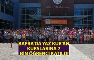 BAFRA'DA YAZ KUR'AN KURSLARINA 7 BİN ÖĞRENCİ...