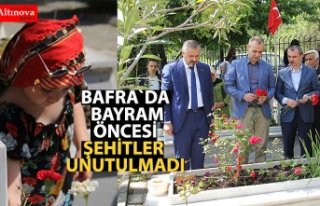 BAFRA`DA BAYRAM ÖNCESİ ŞEHİTLER UNUTULMADI