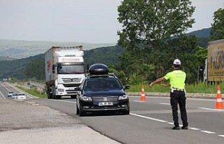 Bolu'da drone'lu trafik denetimi