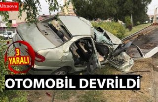 Otomobil devrildi: 3 yaralı