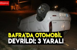 Bafra'da otomobil devrildi: 3 yaralı