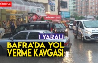 Bafra'da yol verme kavgası