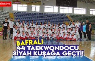 BAFRALI 44 TAEKWONDOCU SİYAH KUŞAĞA GEÇTİ!
