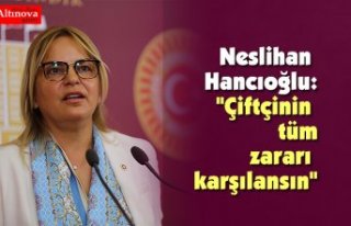 Neslihan Hancıoğlu: "Çiftçinin tüm zararı...