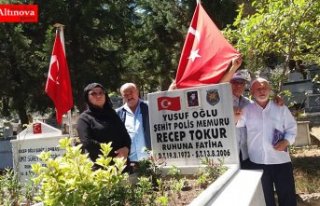 ŞEHİT POLİS MEMURU RECEP TOKUR KABRİ BAŞINDA...