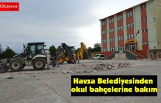 Havza Belediyesinden okul bahçelerine bakım