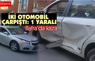 İKİ OTOMOBİL ÇARPIŞTI: 1 YARALI