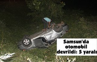 Samsun'da otomobil devrildi: 5 yaralı