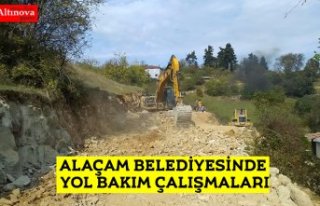 ALAÇAM BELEDİYESİNDE YOL BAKIM ÇALIŞMALARI