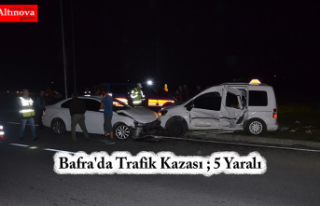 Bafra'da Trafik Kazası ; 5 Yaralı