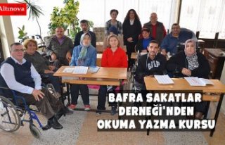 Bafra Sakatlar Derneği'nden okuma yazma kursu