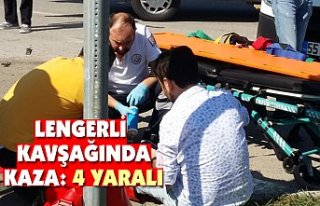 LENGERLİ KAVŞAĞINDA KAZA: 4 YARALI