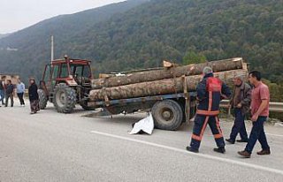 Tomruk yüklü römorkun altında kalan kişi öldü