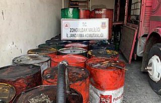 Zonguldak'ta 10 bin litre kaçak madeni yağ ele geçirildi