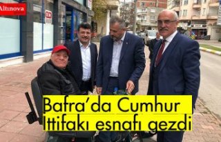 Bafra’da Cumhur İttifakı esnafı gezdi